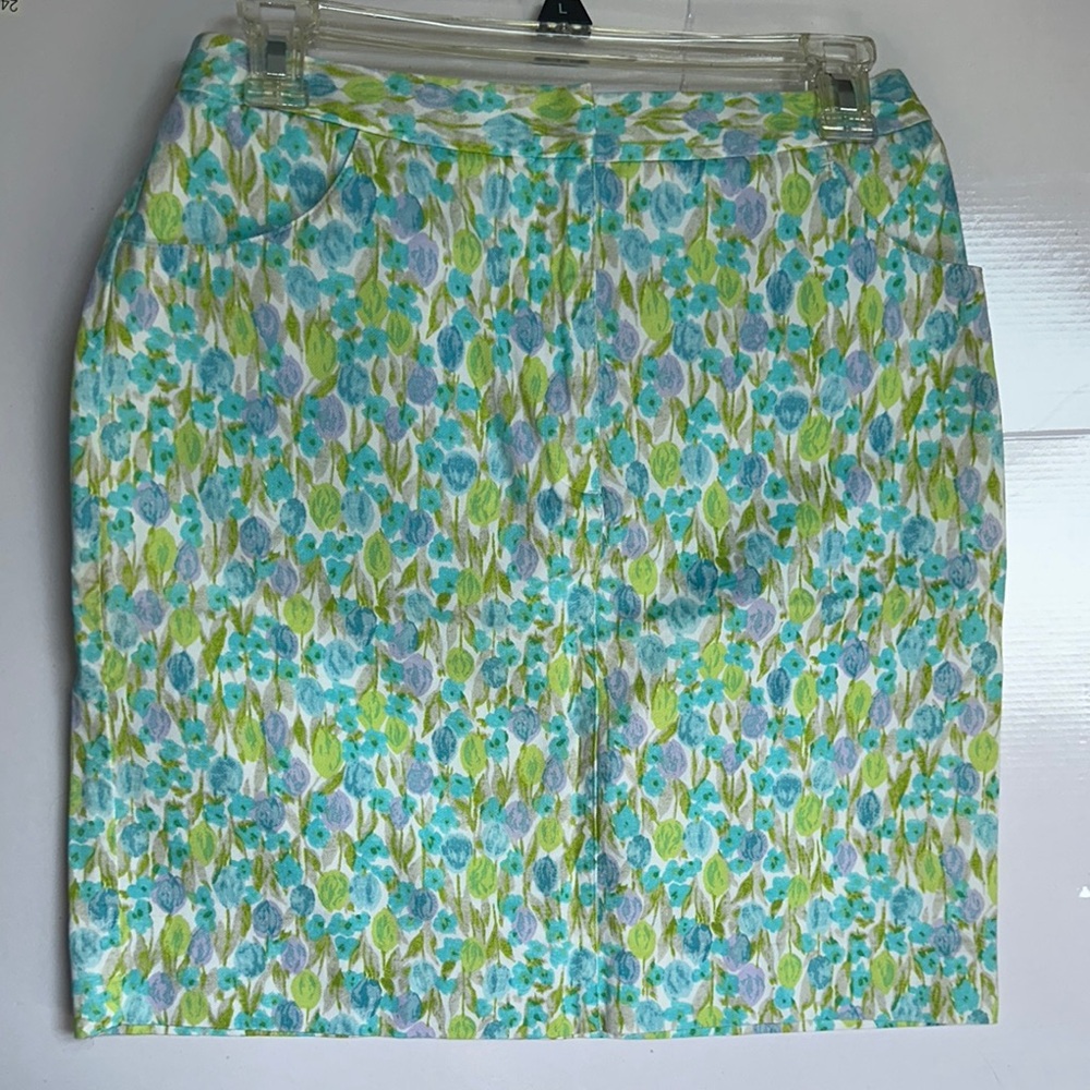 Liz Claiborne Blue and Green Pencil Skirt Casual